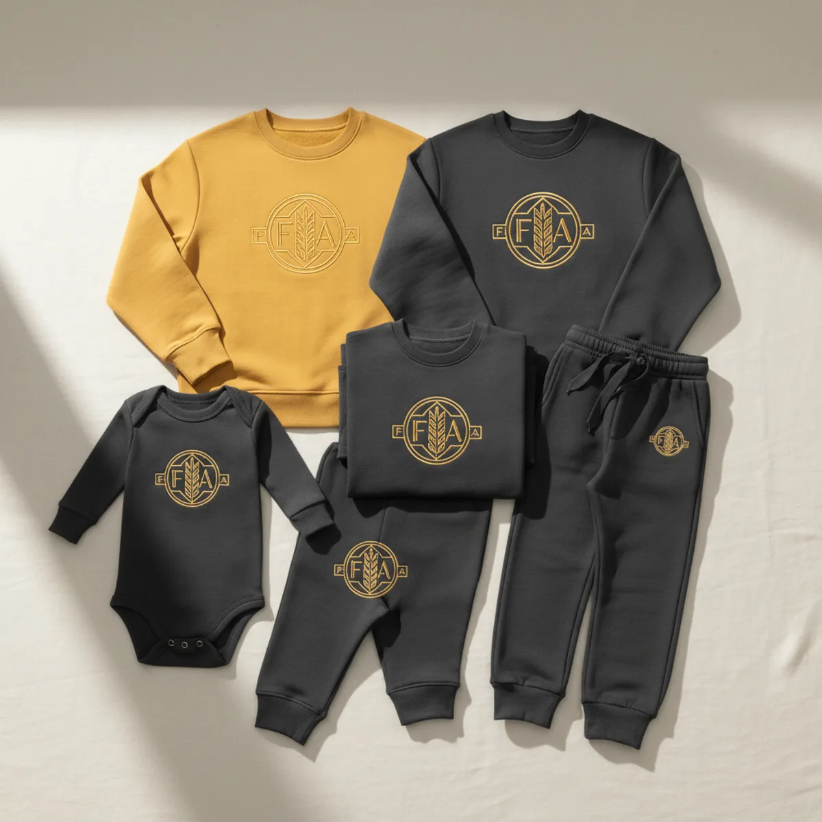 Gold wheat monogram