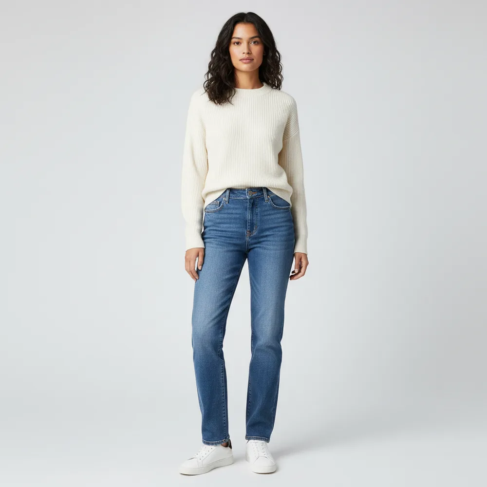 High-waist denim